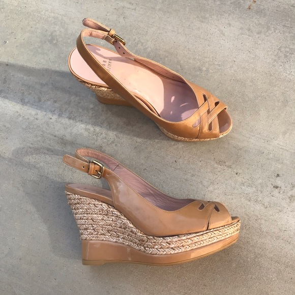 Stuart Weitzman Shoes - Stuart Weitzman Beige Open Toe Wedge
